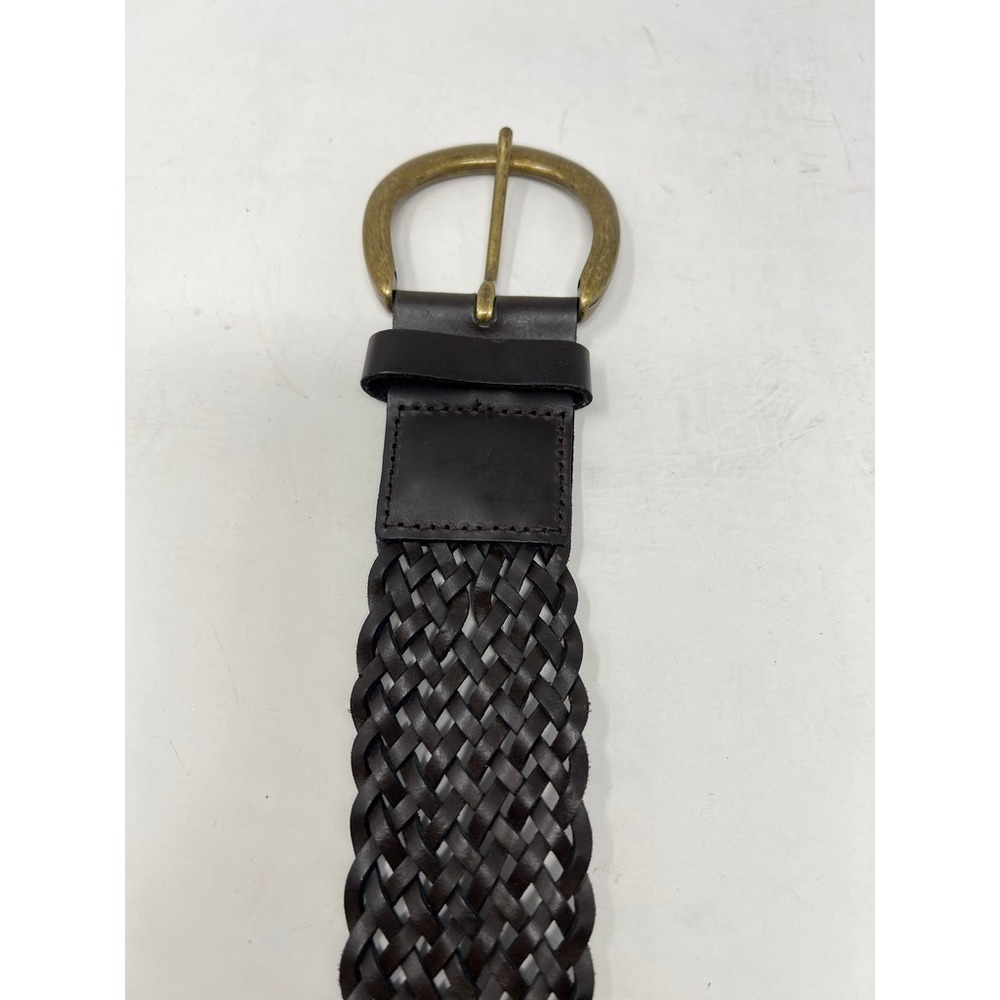 Gap Ladies Black Leather Braided Woven Belt Width Adjustable Small - Picture 4 of 5
